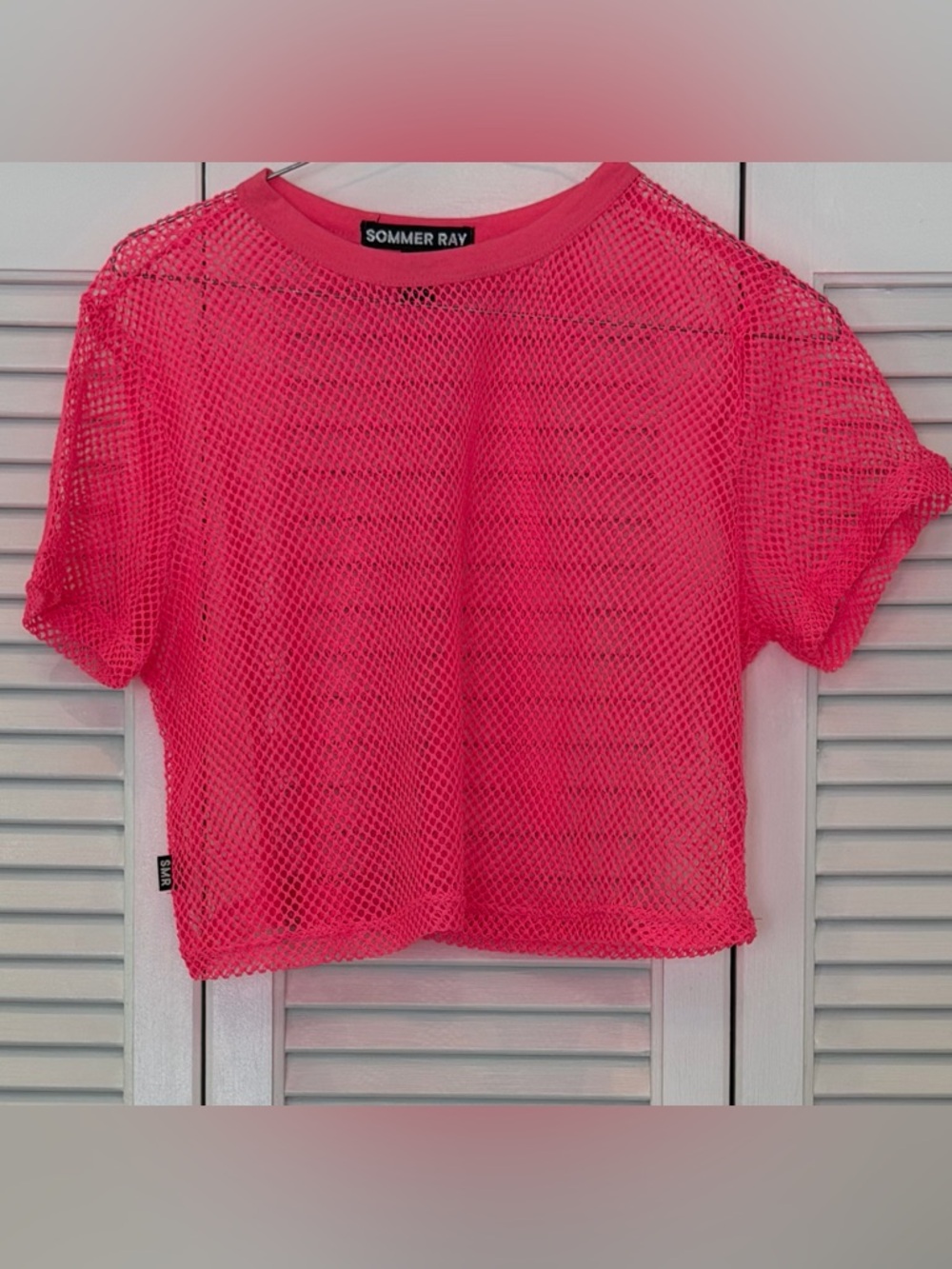 Sommer Ray Neon Pink Mesh Crop Top/Coverup